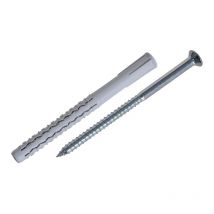 Cheville nylon + vis - Vendu par 50 - Diametre : 10 - Longueur : 80 - g&b