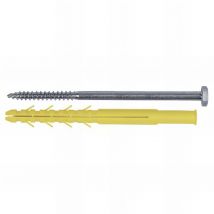 Ing Fixations - 6 Chevilles longues cqlt d. 10 x 280 mm + Tirefond d. 7 x 280 mm - Tête hexa. 13 mm - Zingué