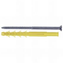 6 Chevilles longues CQLV D. 10 x 240 mm + Vis tête fraisée Torx T40 / D. 7 - Zingué