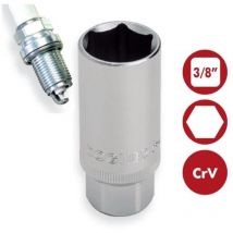 Chiave a bussola esagonale attacco 3/8' per candele 16/18/21mm L:65mm Dogher 18mm'