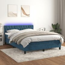 Furniture Limited - Sommier à lattes de lit avec matelas led Bleu