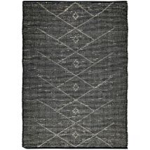 Thedecofactory - chic tribal - Tapis en jonc de mer motif tribal noir 120x170