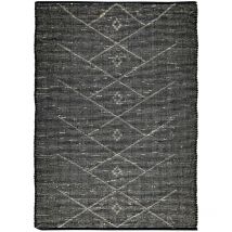 Thedecofactory - chic tribal - Tapis en jonc de mer motif tribal noir 160x230