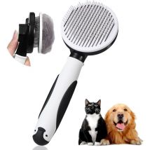Chien Brosse Chat- Autonettoyante Enlèvement des Poils en Un Clic Morts et Sous-Poils