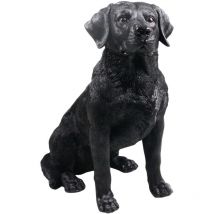Jardindeco - Chien labrador noir en résine Assis