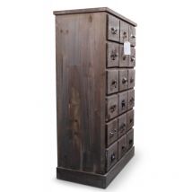Chiffonnier 18 Tiroirs Bois 67x36x110cm - Marron - Décoration d'Autrefois