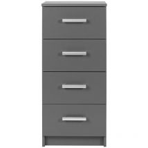 Inter Link - Chiffonnier 4 tiroirs 41,2x40x91,5 cm gris foncé - rossi