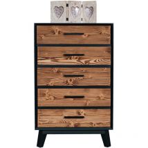 Petits-meubles - Chiffonnier 5 tiroirs Nostalgie - Noir et bois