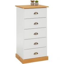 Idimex - Chiffonnier paris l 48 cm en pin massif - Blanc et brun