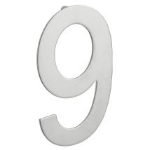 Chiffre 9 à visser, inox, H.100mm
