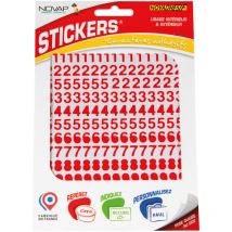 Novap - Chiffres autocollants 10mm Rouge novadhesifs - 4370095