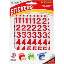 Novap - Chiffres autocollants 20mm Rouge novadhesifs - 4370217