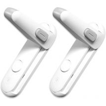 Muff - Childproof Door Lever Lock, Baby Safety Door Handle Lock, Easy to Install and Use 3M vhb Adhesive No Tools or Drill Required (White, 2 Pieces)