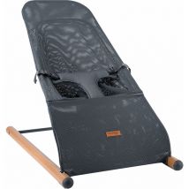 Sedia a dondolo dondolo per neonati sdraietta sdraietta altalena per bambini, rete a rete antracite, max 9 kg, acciaio faggio, LxLxH 46x74x56 cm
