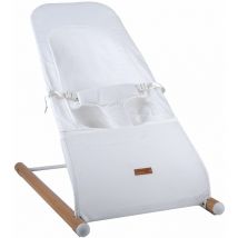 Chaise à bascule pour bébé, balançoire pour bébé, filet en maille blanc, max. 9 kg, acier hêtre, LxLxH 46x74x56 cm