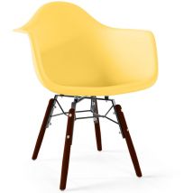 Privatefloor - Children's Chairs - Scandinavian Design - Dark Wooden Legs - Nordika Yellow