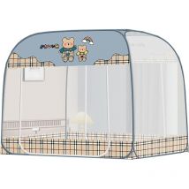 Children's Foldable Mosquito Net 180x200 cm, Breathable Bed Canopy, Double Door, for Single/Double Beds, British Bear