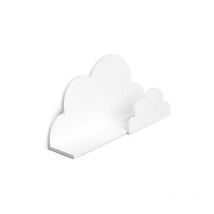 Heart Of The Home - Children's Shelving Floating Shelf Cloud Wall Hanging Mounted Child s White Wooden Shelves 40cm Bedroom Nursery Kids Room