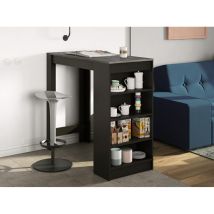 Table De Bar Aravis 115x50 Avec Rangement - Noir/béton