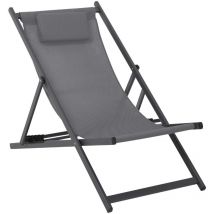 Homemaison - Ensemble de 2 chiliennes athos Gris anthracite l 110xL 55.5xh 97 cm