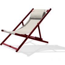 Julia - Chilienne de jardin en toile plastifiée grise et aluminium carmin - city garden