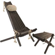 Chilienne scandinave avec repose-pieds Pin Noir