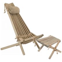 Ecofurn - Chilienne scandinave avec repose-pieds Frêne