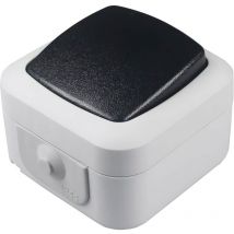 230V Feuchtraum Wechselschalter IP44 Aufputz grau Wechsel Schalter - Chilitec