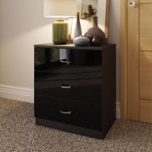 FWStyle 3 Drawer Chest Of Drawers High Gloss Black