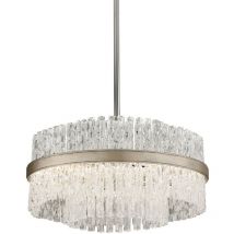 Hudson Valley Lighting - Chime Lámpara Colgante 4 Luces Hoja Plata Acero Inoxidable Pulido, Vidrio