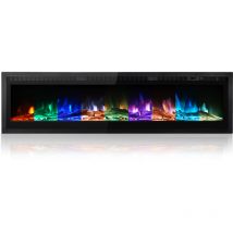 Mc Haus - Chimenea eléctrica de 50 pulgadas, 900 W/1800 w para montaje en pared o independiente, diseño de panel metálico, preciosas llamas de