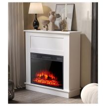 M.c.haus - Kit de chimenea eléctrica minimalista con cuerpo empotrado de 23 pulgadas, control inteligente de la llama y la temperatura, estantes de