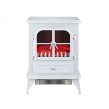 Chimenea Eléctrica 2kW en acero lacado blanco