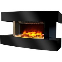 Chimenea eléctrica negra 2000w - lounge medium noir Chemin'arte