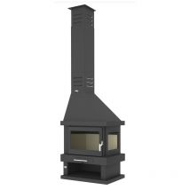 Fm Biomasa - Chimenea Leña 2 Caras fm Modelo C-302 d interior Vermiculita