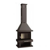 FM - Chimenea Leña Modelo C-200 k Interior Vermiculita y Cristal Serigrafiado.
