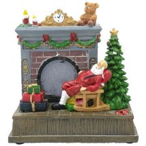 Chimenea navideña 997099 Carrusel Santa Claus con iluminación y música
