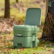 Wc Chimique Portable Toilette Seche - 20L en hdpe Camping,Caravane et Hôpital Charge Max. : 200 kg Vert - Costway