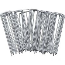 Chiodi a u Zincati, Antiruggine, per Ancoraggio Telo Pacciamatura, Prato Sintetico, h 15 cm, 50 pz
