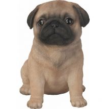 Chiot carlin en résine 16 cm