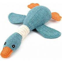 Chiot chien jouet accessoires de jeu peluche interactive chien jouet en forme d'oie sauvage cadeau bleu doux version surprise 32cm