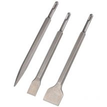 Beijiyi - Chisel set 3 for light drills and impact hammers, standard work in concrete tile building blocks