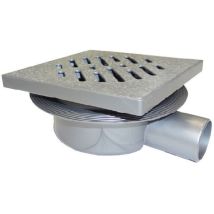 SIP - Chiusino sifonato con griglia in abs plastica 14x14 scarico laterale per doccia