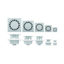 Chiusino sifonato grigio in pp con scarico verticale : Dimensione - cm 10x10 e scarico Ø32/40