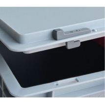 Chiusura scorrevole grigia per trasporto e impilamento contenitori 10 pezzi/sacchetto