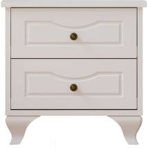 Evuhome - chloe 2 Drawer White Bedside Table