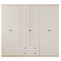 Volet 6 Door 2 Drawer White Wardrobe