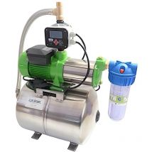 CHM - GmbH Hauswasserwerk Edelstahl 100 l, 6,5 Bar, 10.000 L/h, el. einstellbare Pumpensteuerung/Trockenlaufschutz