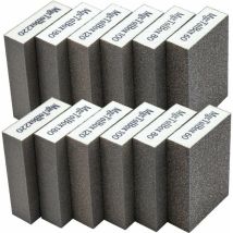 12pcs Éponge de ponçage, Cales à poncer kit Polissage Grain 60/80/100/120/180/220 spécifications lavables et réutilisables - Choyclit