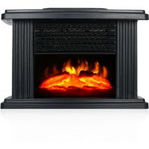 Choyclit - 1500W Cheminée électrique avec Chauffage, cheminée, Effet Flamme, télécommande, éclairage led poêle de Chauffage Effet Flamme Noire